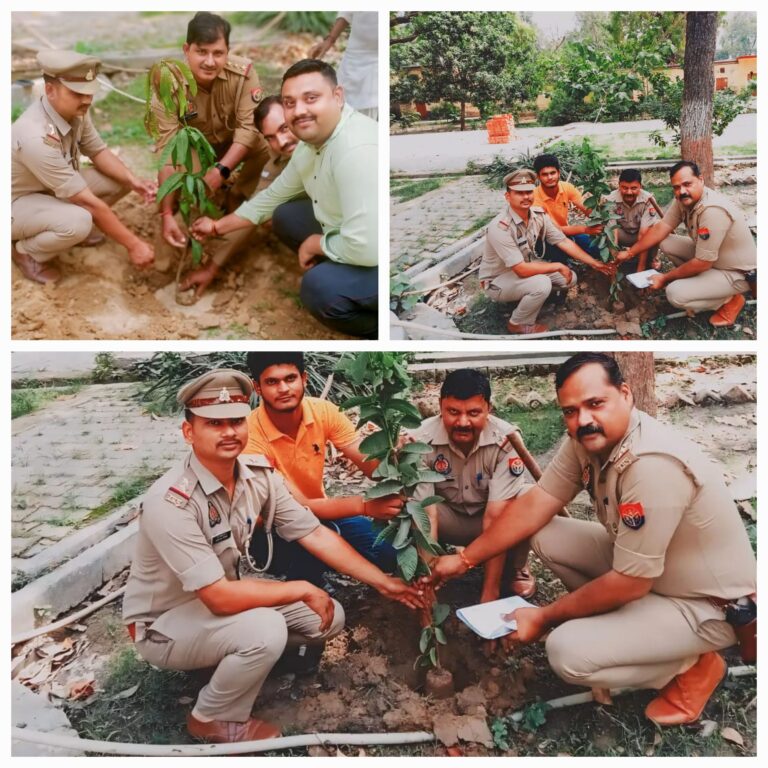 कोतवाल संजीत कुमार सोनकर ने विश्व पर्यावरण दिवस पर थाना पर किया वृक्षारोपण