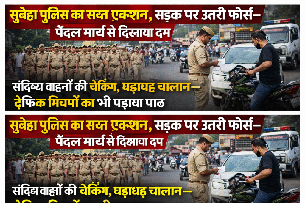 सुबेहा पुलिस का सख्त एक्शन, सड़क पर उतरी फोर्स—पैदल मार्च से दिखाया दम!