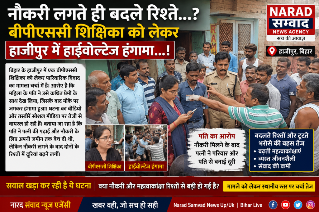 #नौकरी लगते ही बदले रिश्ते…? #बीपीएससी_शिक्षिका को लेकर हाजीपुर में हाईवोल्टेज हंगामा…!