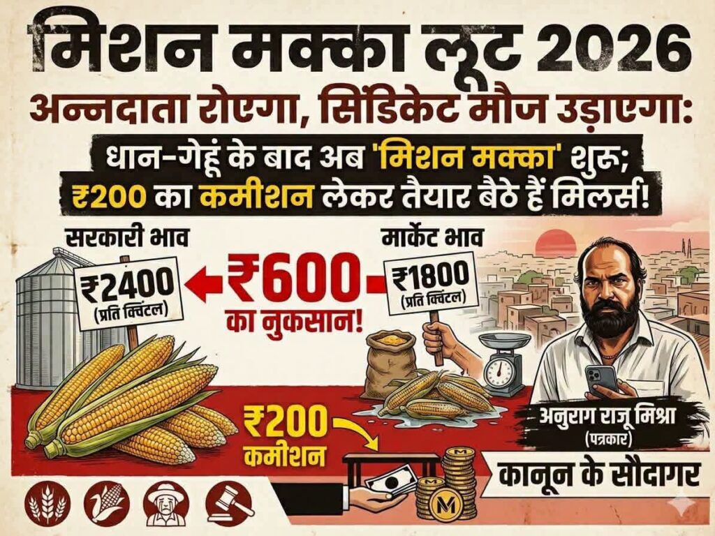 धान में ‘डकैती’ और गेहूं में ‘चोरी’ के बाद अब ‘मक्का’ महाघोटाले की होने जा रही बंपर ओपनिंग !