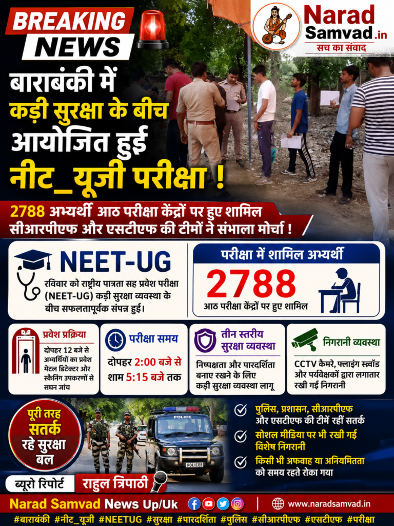 बाराबंकी में कड़ी सुरक्षा के बीच आयोजित हुई नीट यूजी परीक्षा !