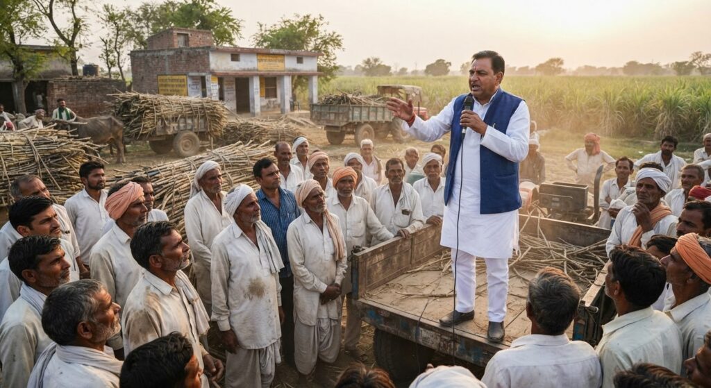 गन्ना किसानों के भुगतान पर भिड़े मंत्री सतीश शर्मा और अखिलेश यादव, दावों पर छिड़ी जुबानी जंग