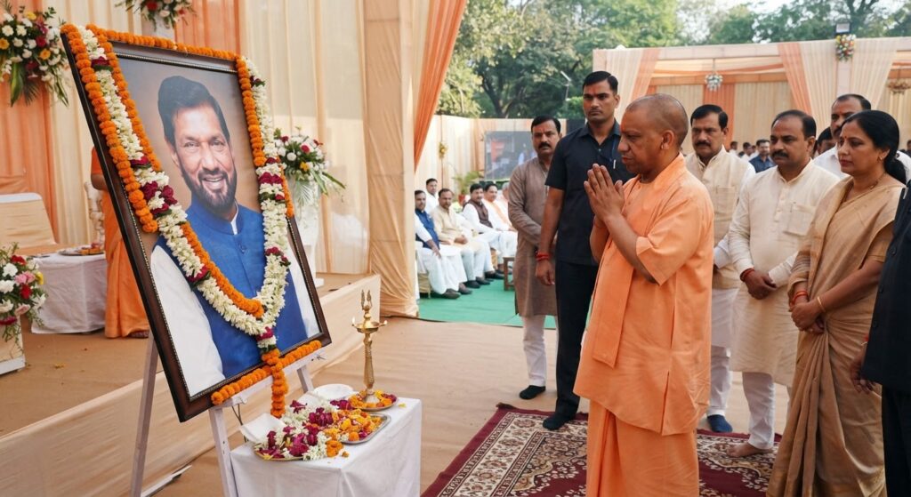 लखनऊ में राम विलास पासवान की छठी पुण्यतिथि पर पहुंचे सीएम योगी, चिराग पासवान रहे मौजूद