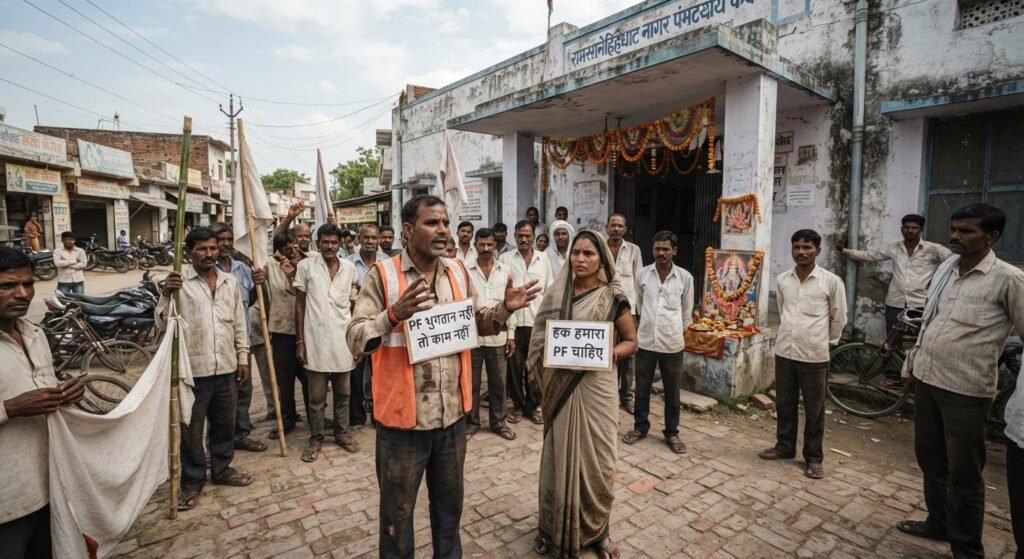 बाराबंकी: रामसनेहीघाट नगर पंचायत कर्मचारियों ने PF विवाद over हड़ताल की दी चेतावनी