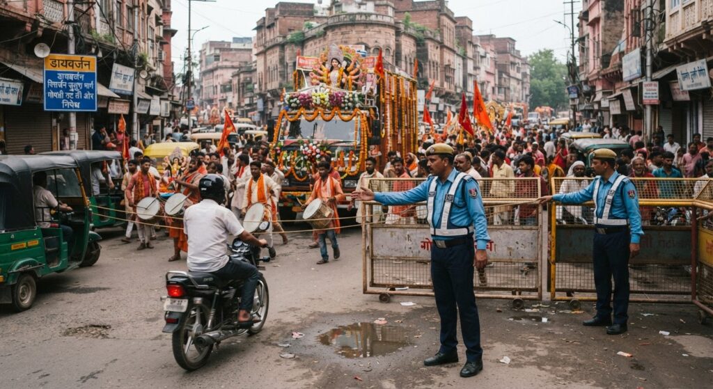 लखनऊ में दुर्गा मूर्ति विसर्जन के लिए ट्रैफिक प्लान जारी, 19 से 21 अक्टूबर तक बदलेंगे कई रास्ते