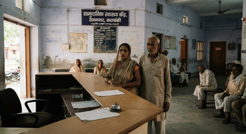 बाराबंकी के रामनगर सामुदायिक स्वास्थ्य केंद्र में समय से पहले गायब मिले डॉक्टर और स्टाफ