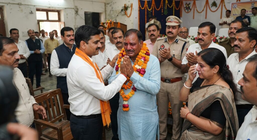 बलिया के पूर्व डीएम मंगला प्रसाद सिंह को दी गई भावभीनी विदाई, व्यापार मंडल ने जताया आभार