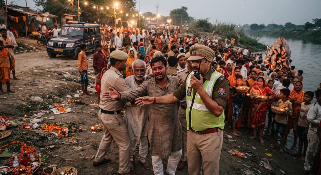 बाराबंकी में दुर्गा मूर्ति विसर्जन के दौरान भक्तों से मारपीट, सब-इंस्पेक्टर बी.के. शर्मा भेजे गए पुलिस लाइन