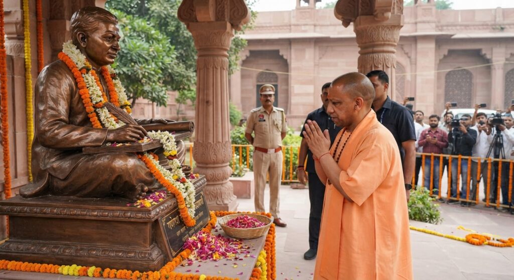 सीएम योगी आदित्यनाथ ने स्वतंत्रता सेनानी और पत्रकार गणेश शंकर विद्यार्थी को दी श्रद्धांजलि