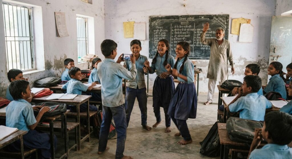 अमरोहा के सरकारी स्कूल में क्लास के अंदर बच्चे बना रहे थे रील, वीडियो वायरल होने से मचा हड़कंप