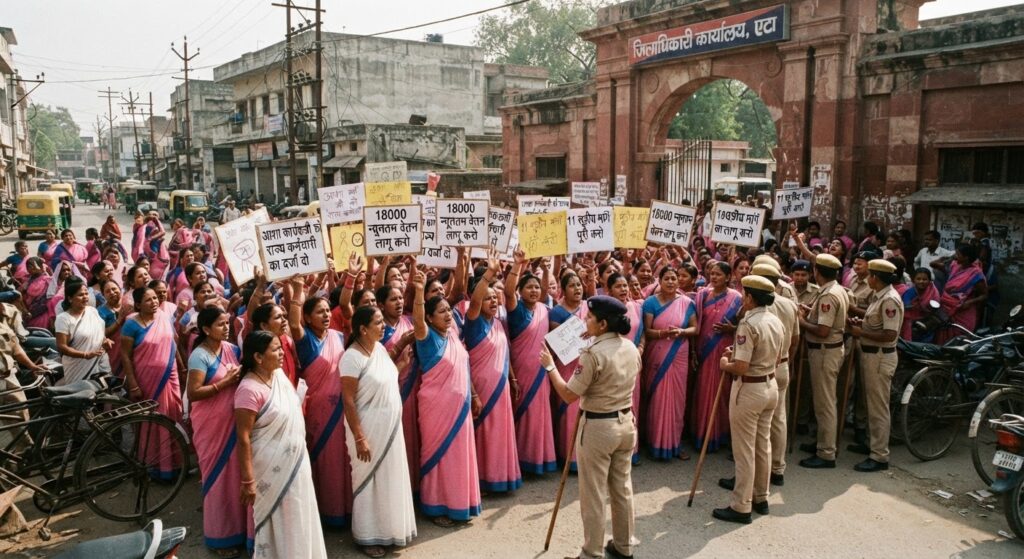 उत्तर प्रदेश में आशा और संगिनी कार्यकर्ताओं का हल्लाबोल, 11 सूत्रीय मांगों को लेकर शुरू किया विरोध प्रदर्शन
